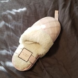 Pink fluffy slippers